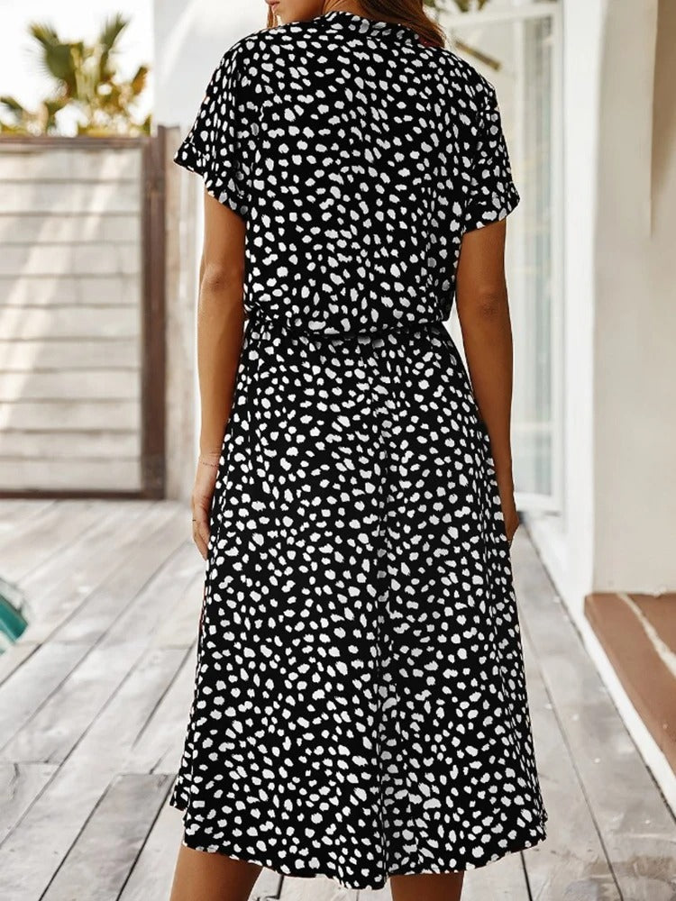 Women's Breezy Dot Print Midi Dress