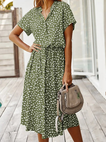 Women's Breezy Dot Print Midi Dress