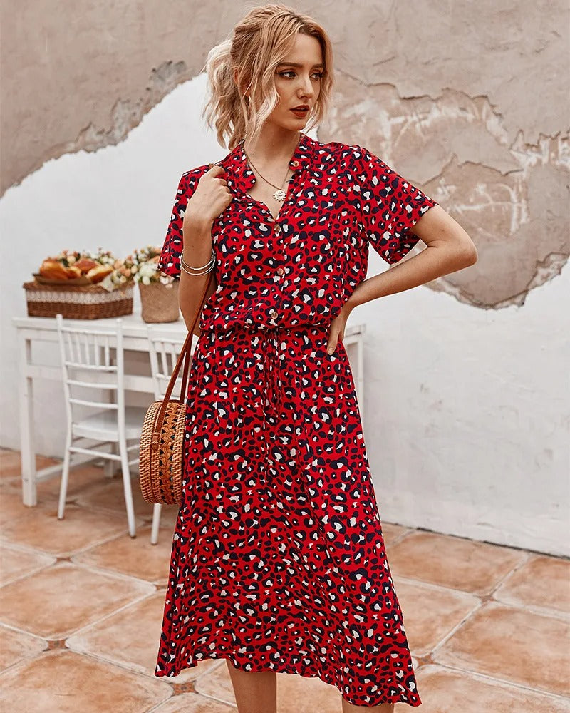 Women's Breezy Dot Print Midi Dress