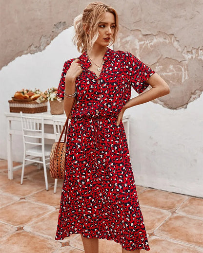 Women's Breezy Dot Print Midi Dress