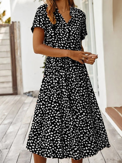 Women's Breezy Dot Print Midi Dress