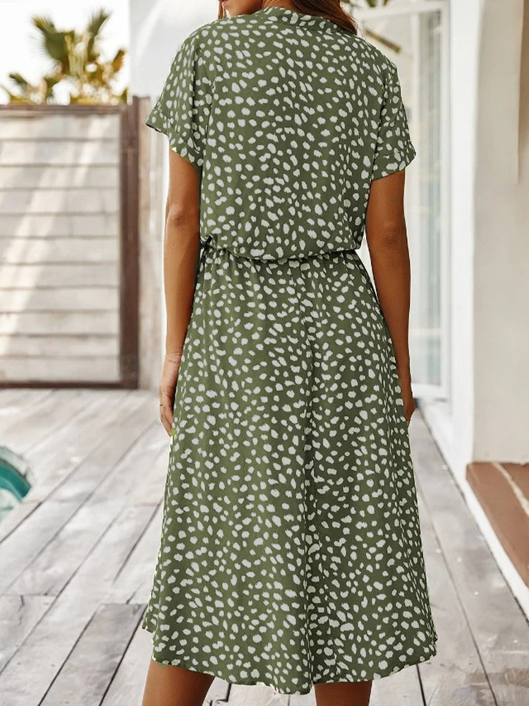 Women's Breezy Dot Print Midi Dress