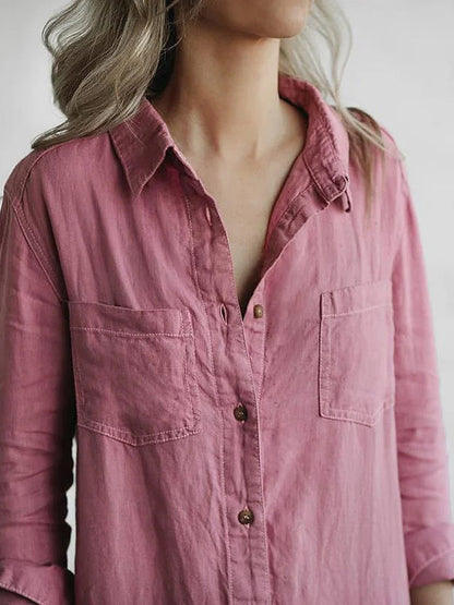 Women's Relaxed Linen Jumpsuit with Pockets