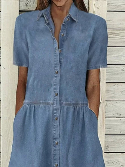 Casual Button-Front Midi Dress