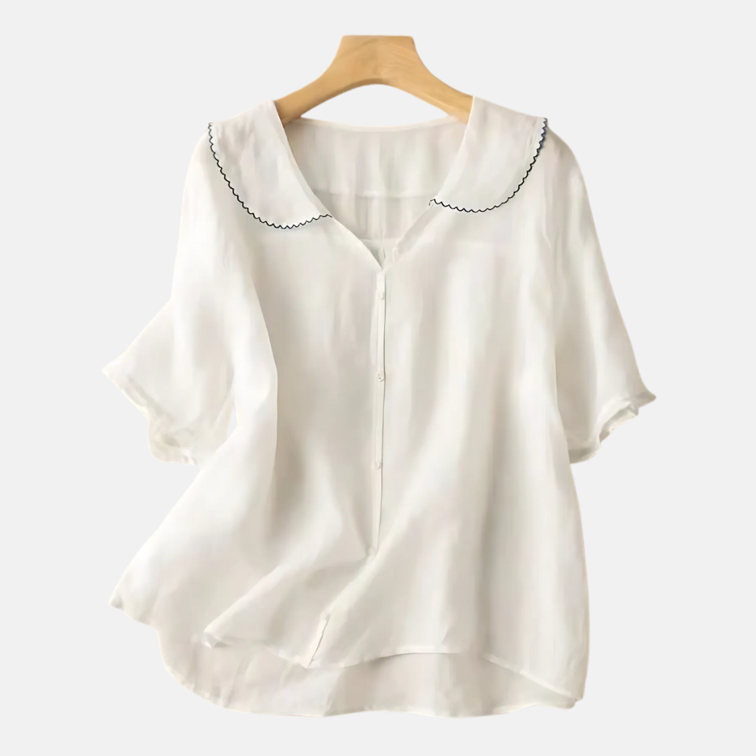 Women's Vintage Doll Collar Button Shirt