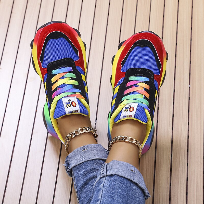 Women's Vibrant Lace-Up Casual Sneakers