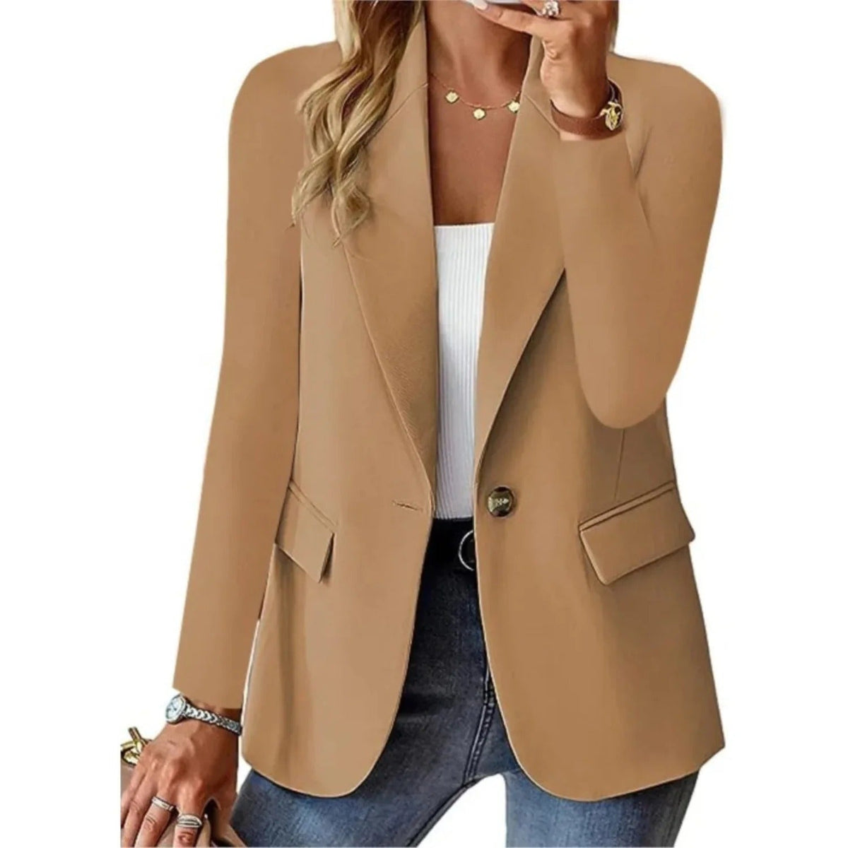 Women's Single-Button Tailored Blazer