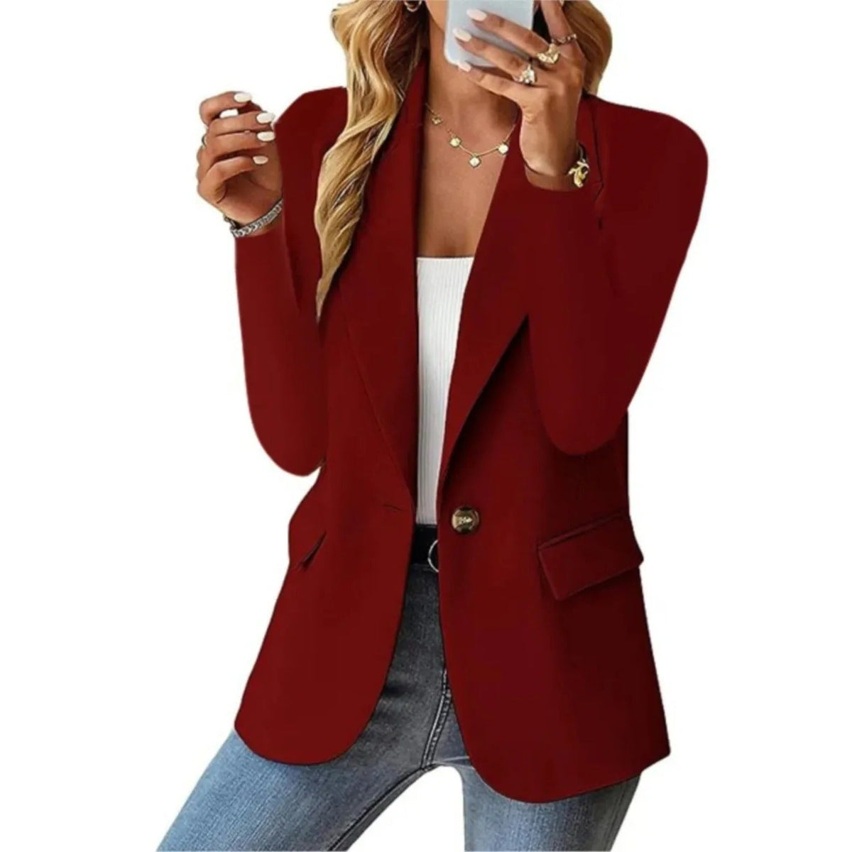 Women's Single-Button Tailored Blazer
