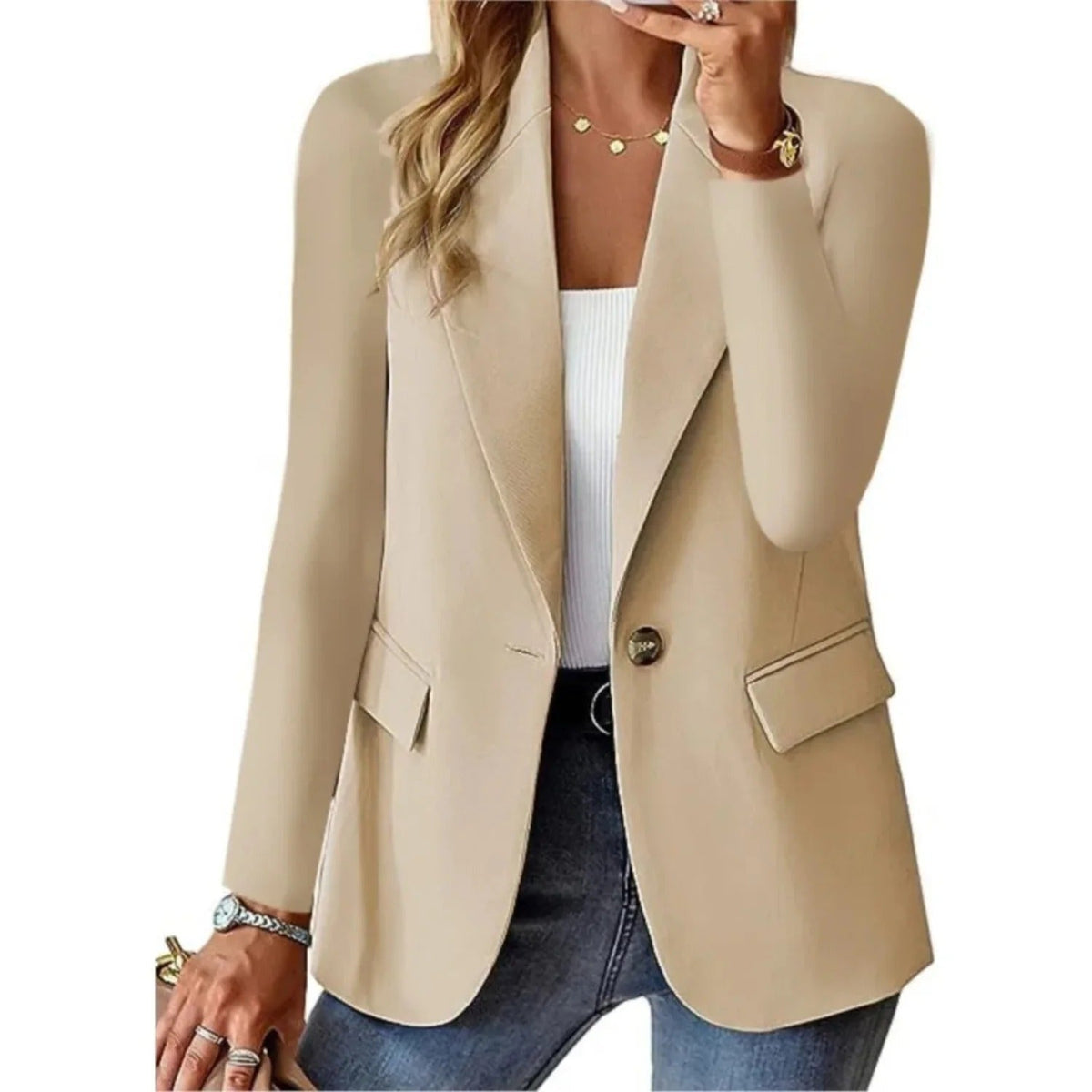 Women's Single-Button Tailored Blazer
