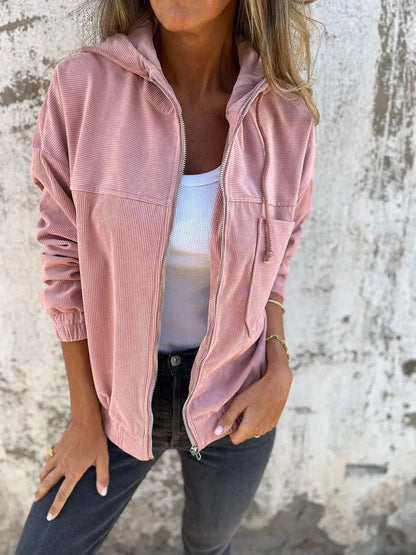 Cozy Corduroy Hooded Jacket