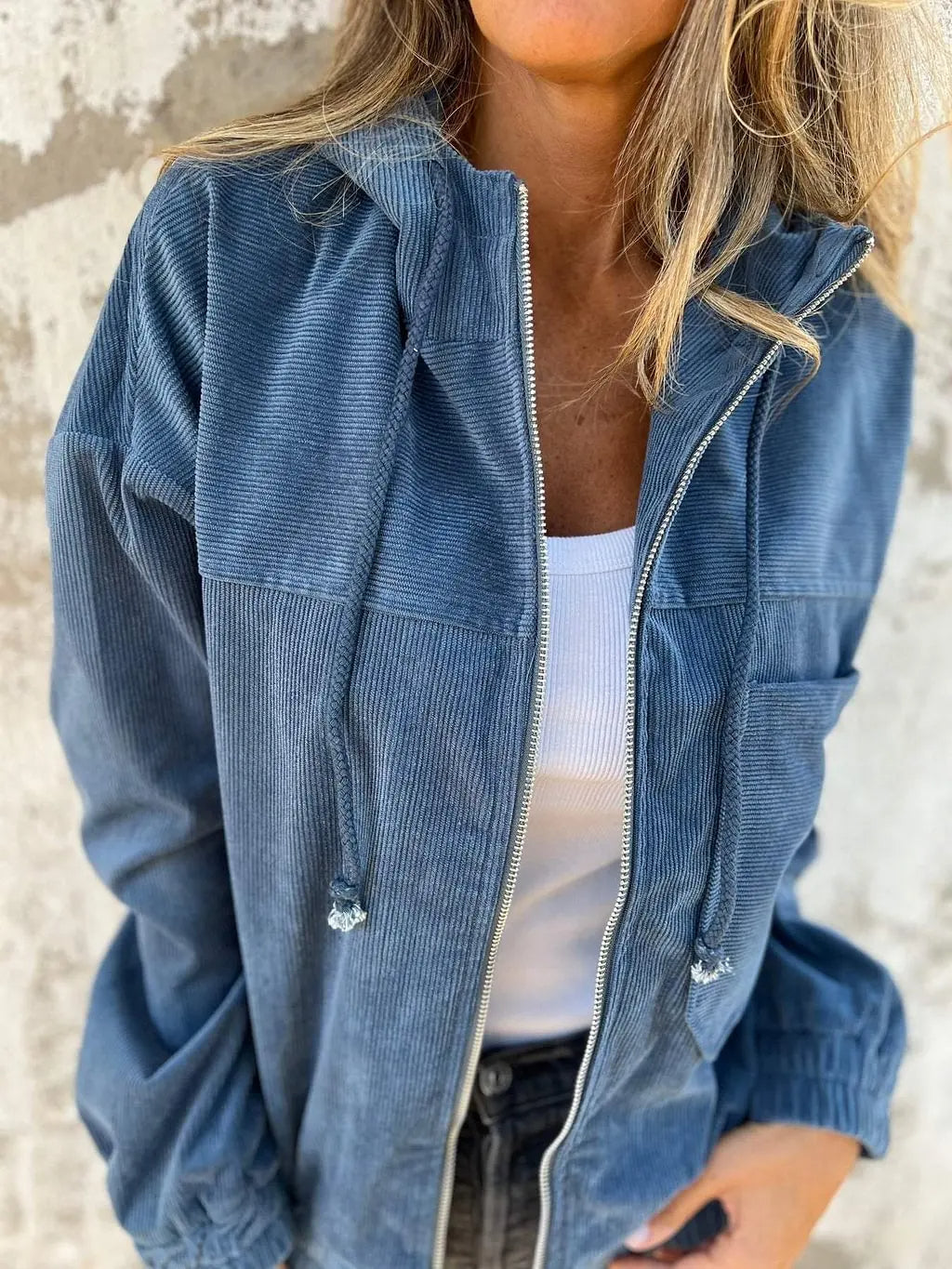 Cozy Corduroy Hooded Jacket