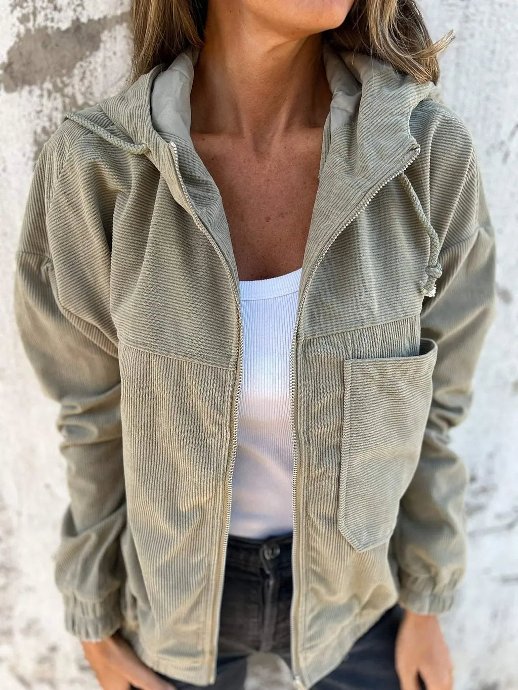 Cozy Corduroy Hooded Jacket