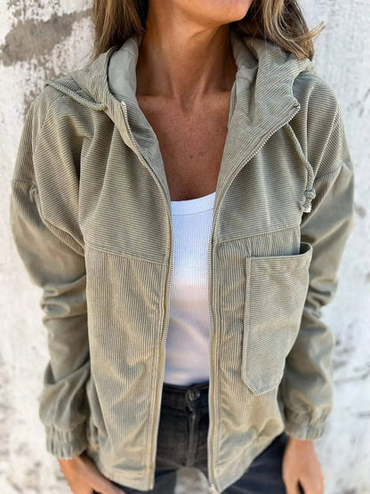 Cozy Corduroy Hooded Jacket