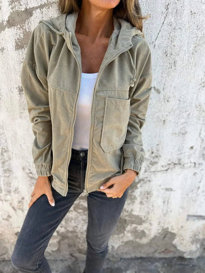 Cozy Corduroy Hooded Jacket