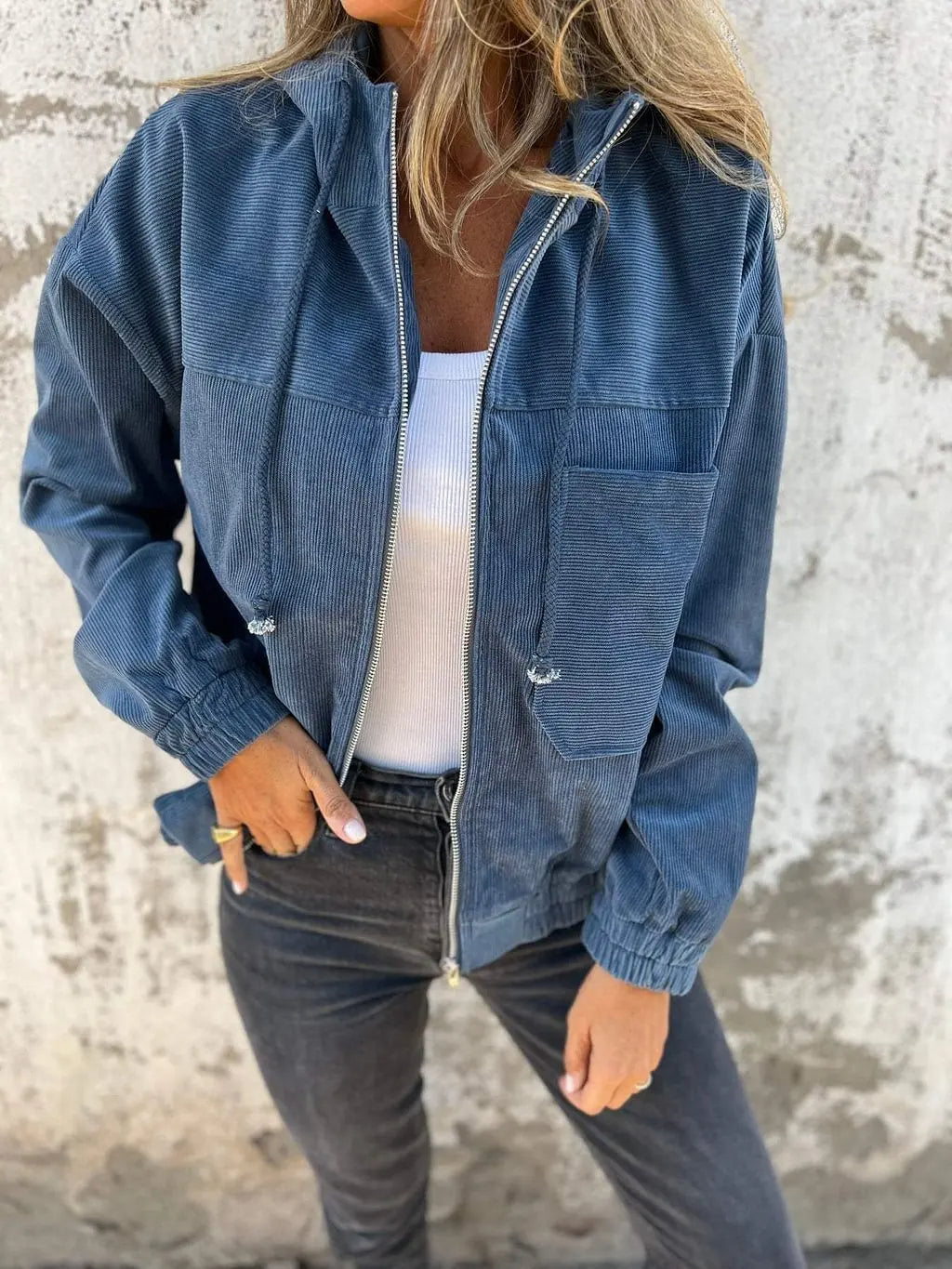 Cozy Corduroy Hooded Jacket