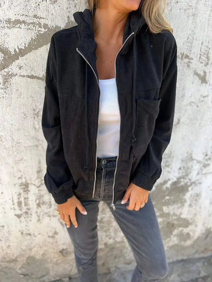Cozy Corduroy Hooded Jacket