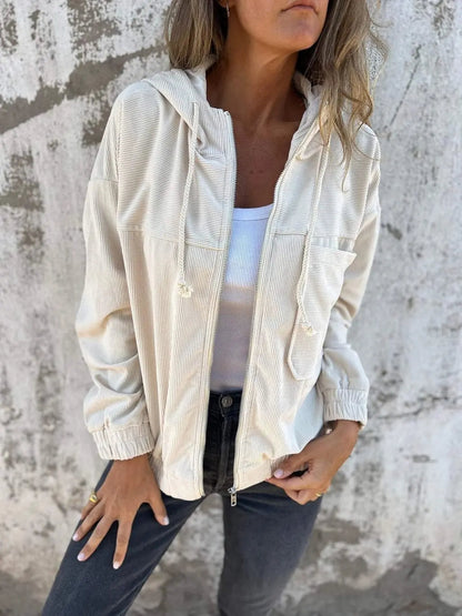 Cozy Corduroy Hooded Jacket