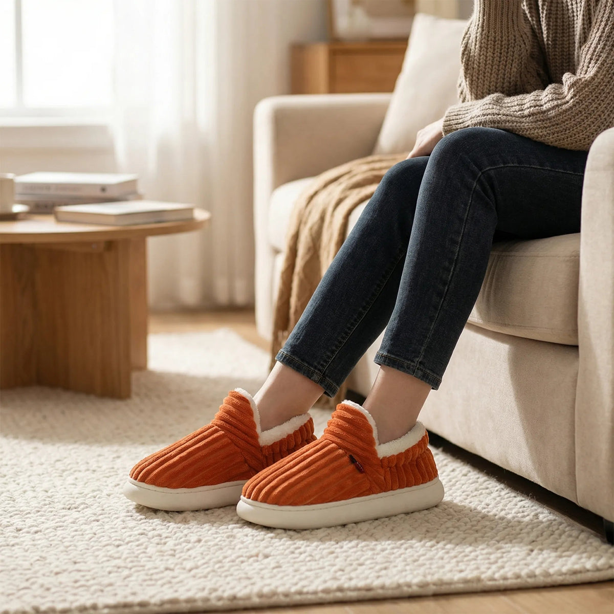 Women's Cozy Ribbed Indoor Slippers