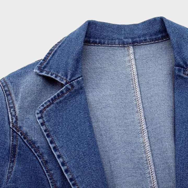 Women's Effortless Denim Blazer with Pockets