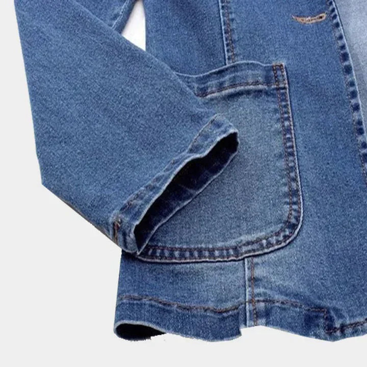 Women's Effortless Denim Blazer with Pockets