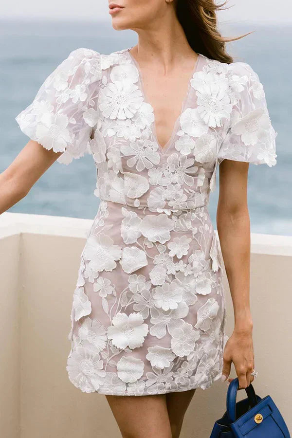 Women's Embroidered Floral Mini Dress