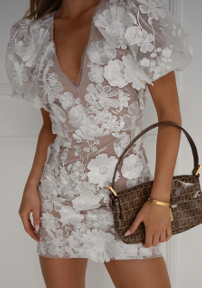 Women's Embroidered Floral Mini Dress