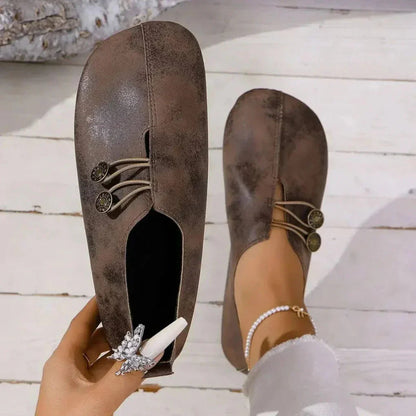 Comfortable Button Detail Loafer Flats