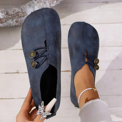 Comfortable Button Detail Loafer Flats