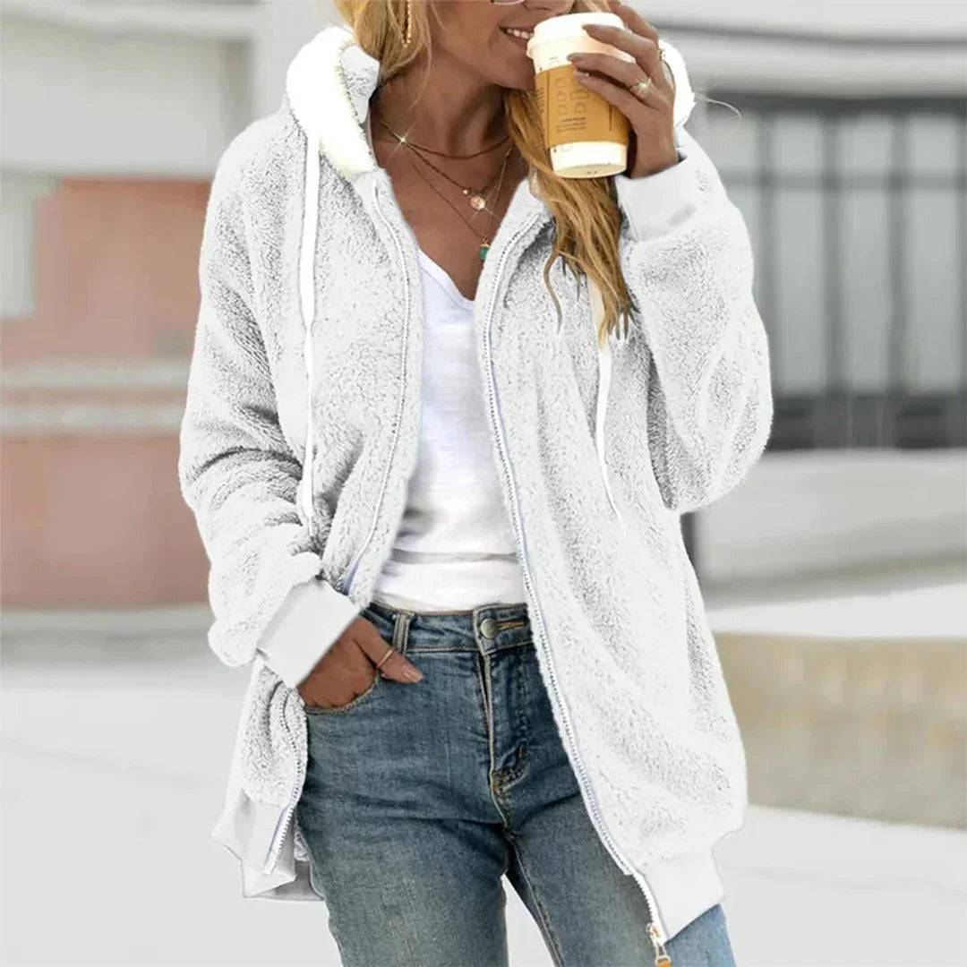 Women's Plush Fleece Zip-Up Hoodie