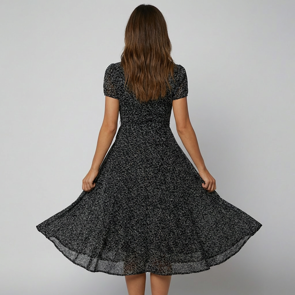 Women's Floral V-Neck Midi Dress