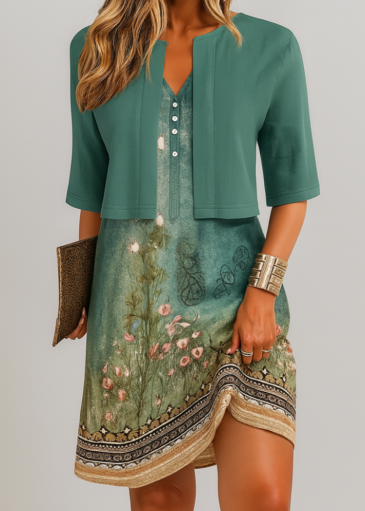 Floral Two Piece Dress Set