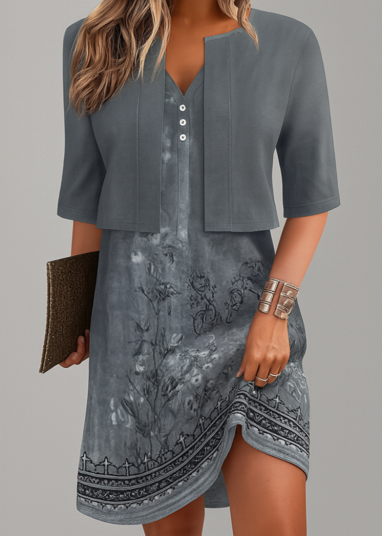 Floral Two Piece Dress Set