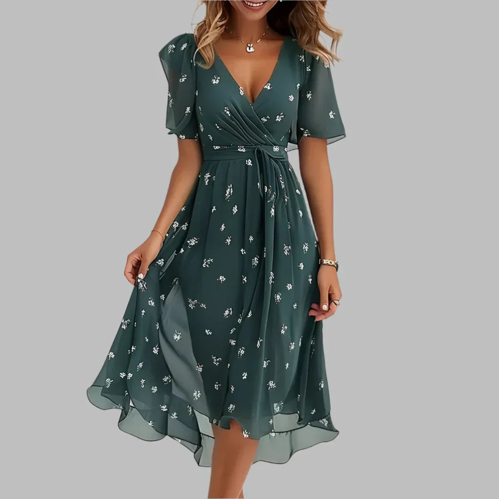 Women's Floral Print Midi Dress