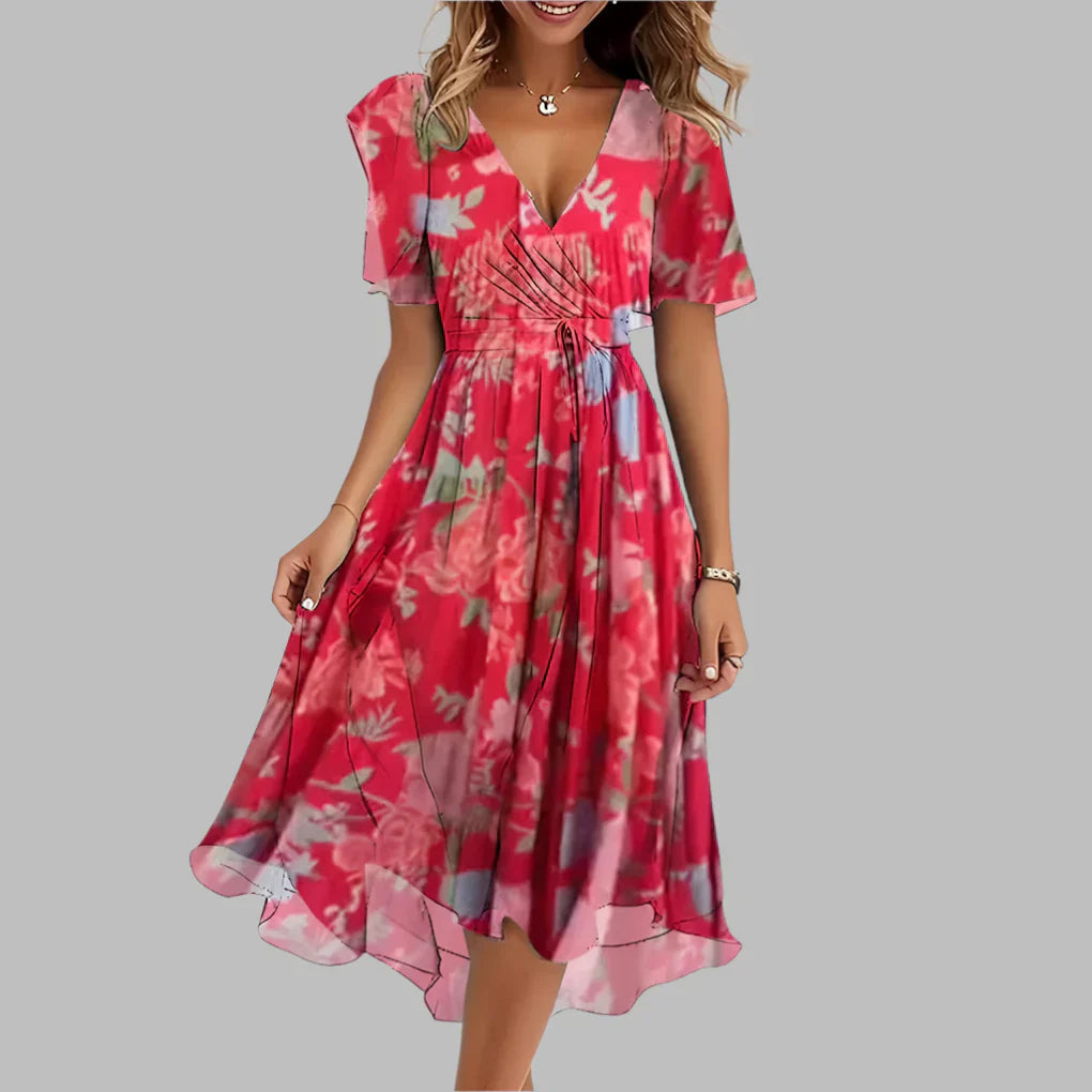 Women's Floral Print Midi Dress