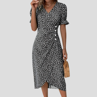 Women's Floral Wrap Midi Dress