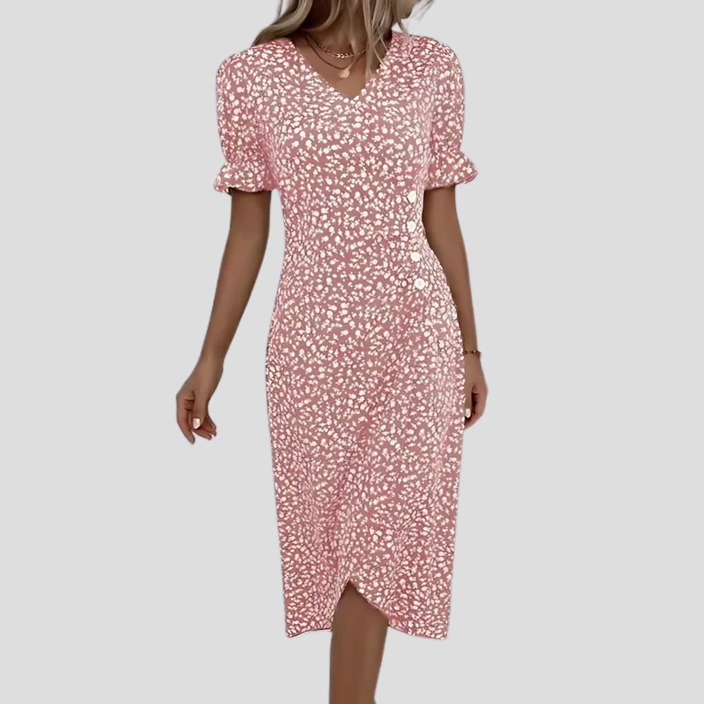 Women's Floral Wrap Midi Dress