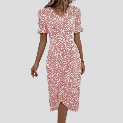 Women's Floral Wrap Midi Dress