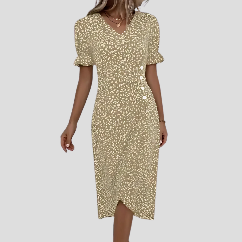 Women's Floral Wrap Midi Dress