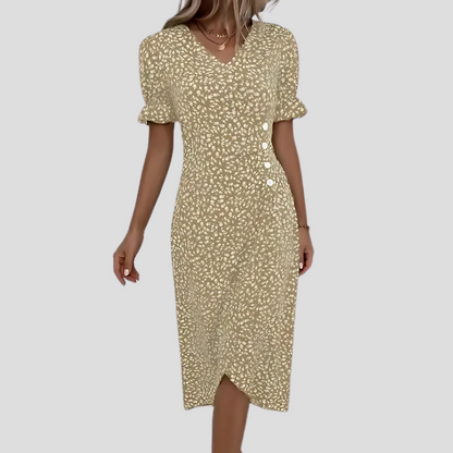 Women's Floral Wrap Midi Dress