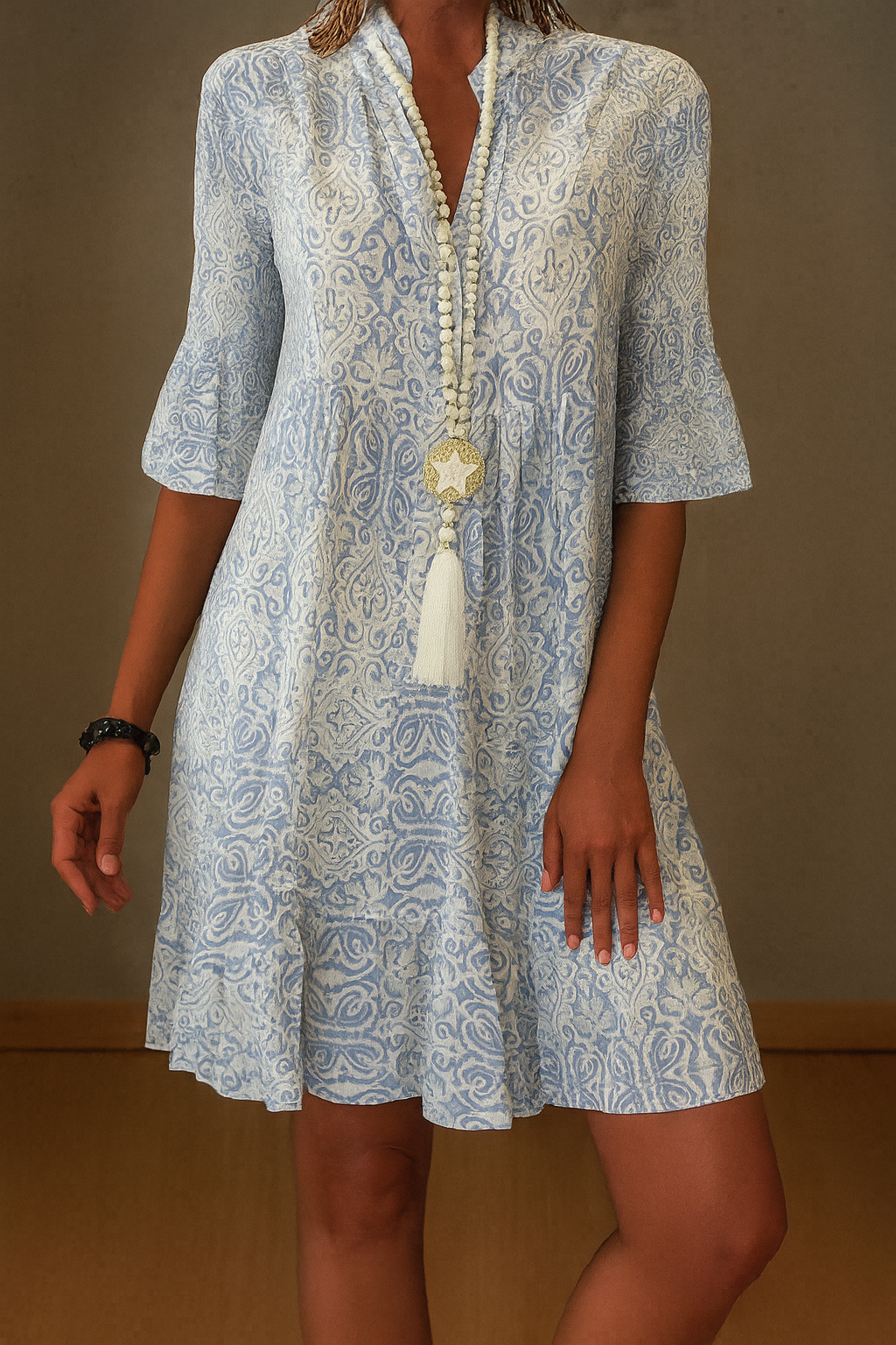 Flowy Tiered Paisley Midi Dress