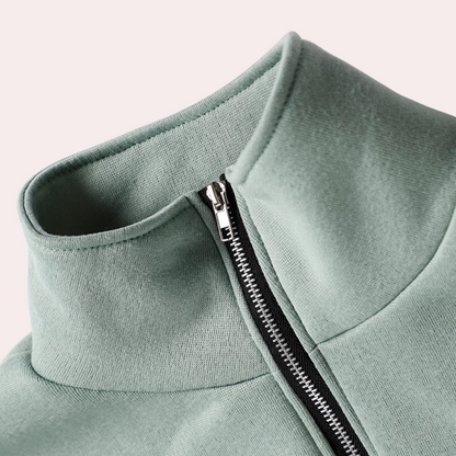 Women's Cozy Half-Zip Sweatshirt and Jogger Set