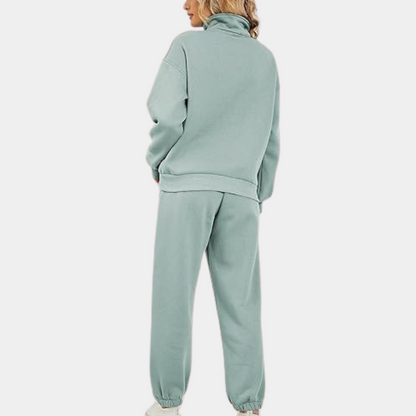 Women's Cozy Half-Zip Sweatshirt and Jogger Set