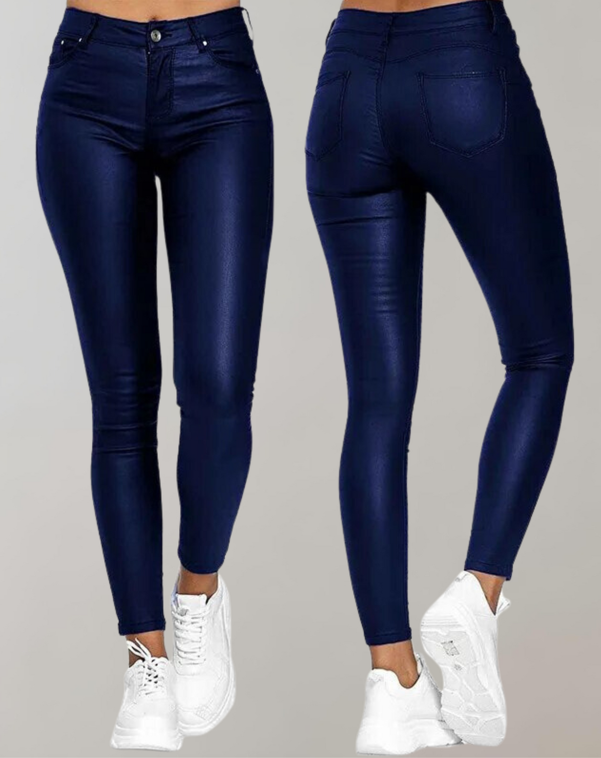 Women's High-Waist Faux Leather Skinny Pants