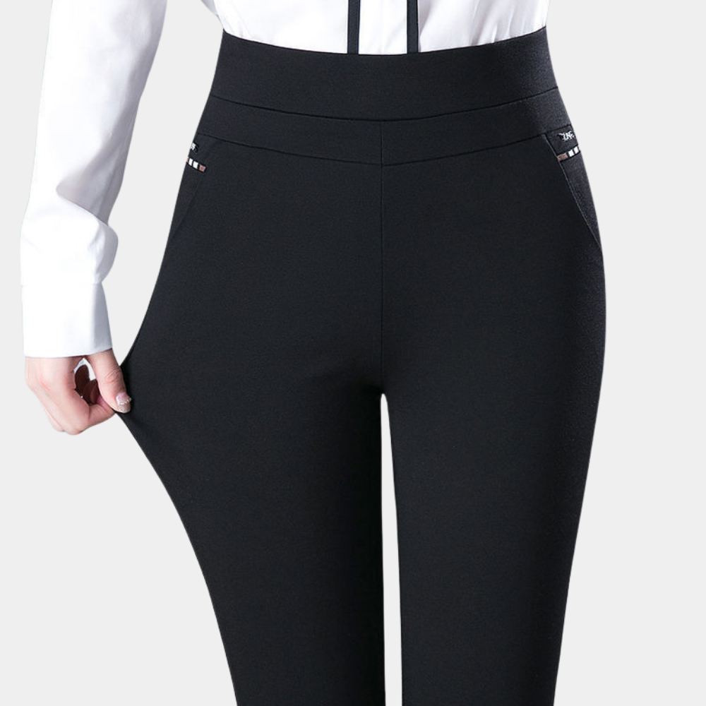 Women's Striped High Waist Stretch Pants