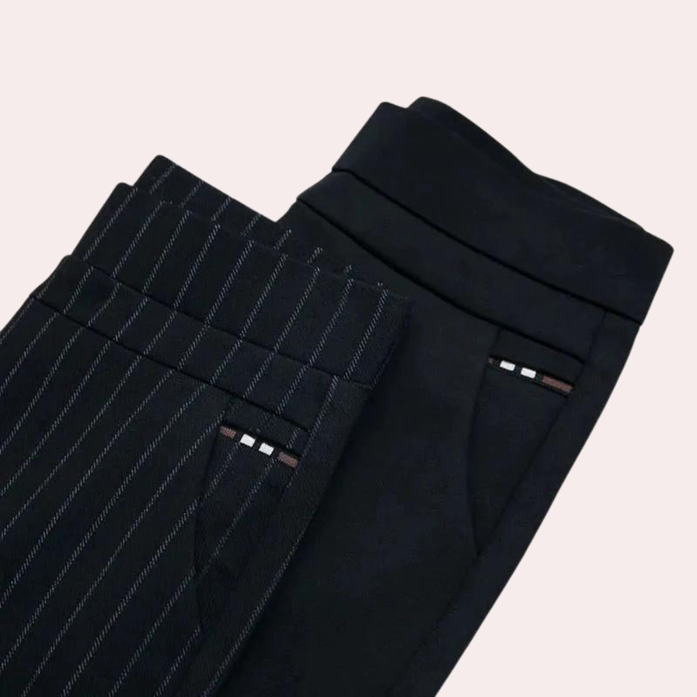 Women's Striped High Waist Stretch Pants