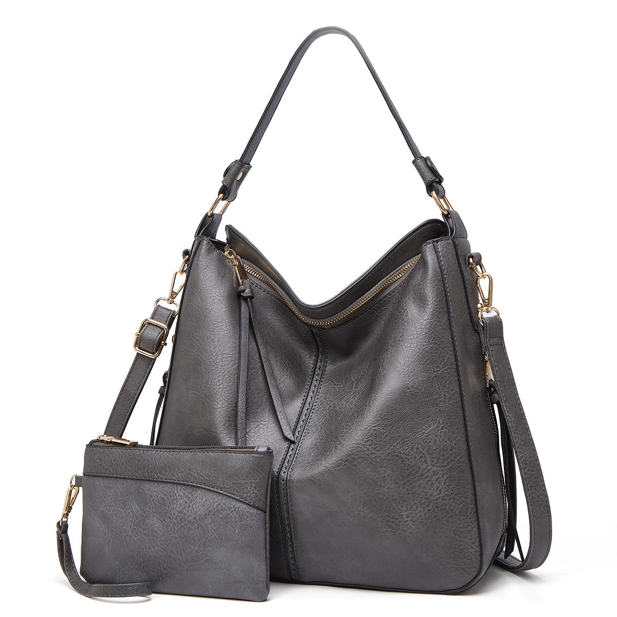 Davy | Women's Hobo Shoulder Bag with Zipper Accent