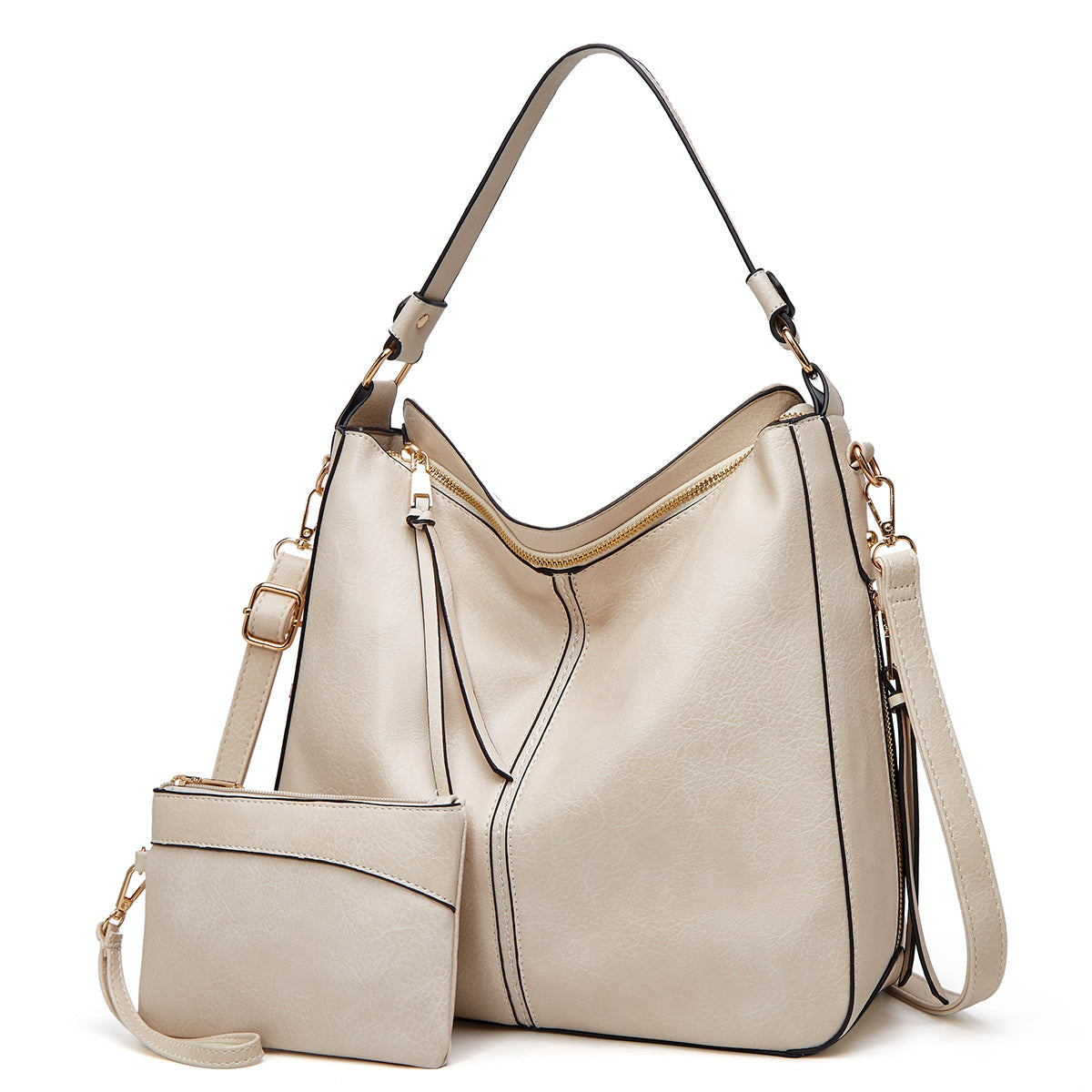 Davy | Women's Hobo Shoulder Bag with Zipper Accent