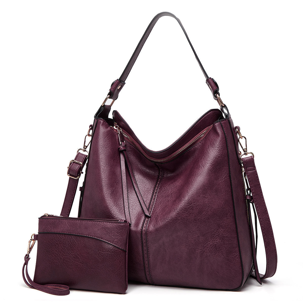 Davy | Women's Hobo Shoulder Bag with Zipper Accent