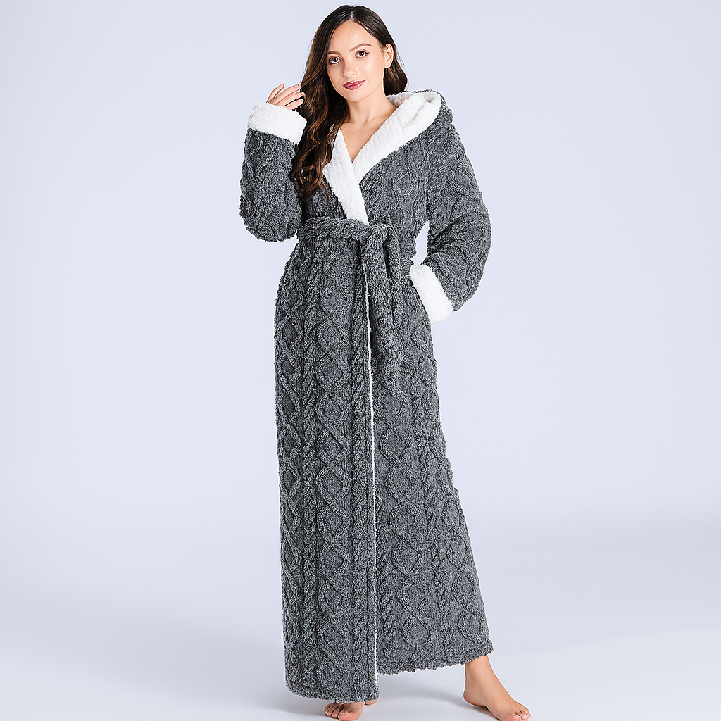 Long Hooded Fleece Robe