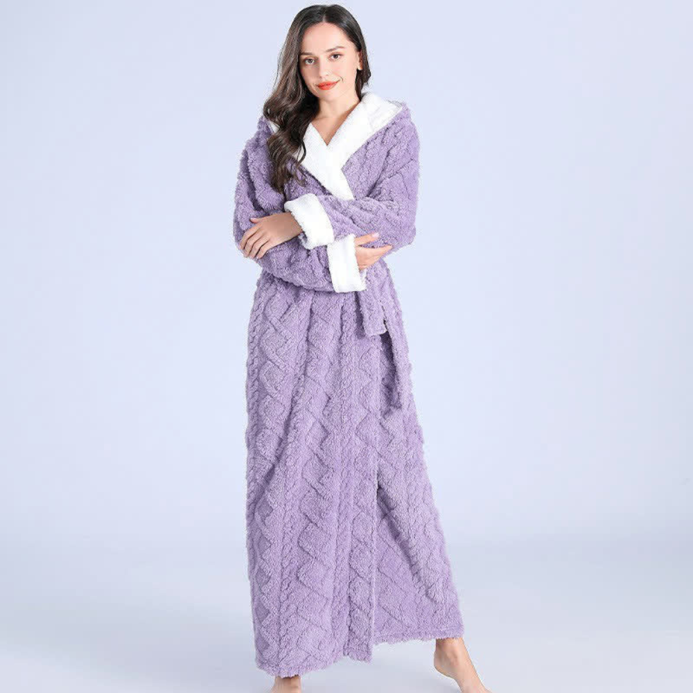 Long Hooded Fleece Robe